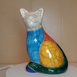 Vintage South African Fenix Raku Cat Pottery